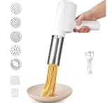 Electric Pasta Machine, Automatic Handheld Noodle Maker, 2000 mAh Multifunctional Pasta Machine with 5 Press Moulds