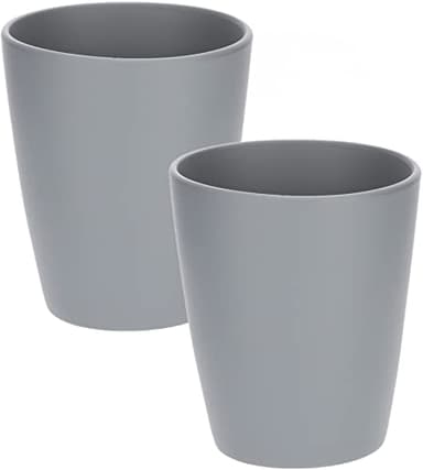 KOTARBAU® 2er Set Keramik Blumentopf Übertopf für Orchideen H 150mm ⌀ 120 mm Mattgrau