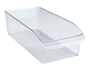 WENKO Kühlschrank-Organizer M, Aufbewahrungsbox für Kühl- und Vorratsschrank zum Sortieren von Lebensmitteln, lebensmittelecht, transparentes Design, 15 x 9,5 x 31 cm, aus robustem PET