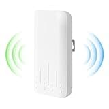 Outdoor WLAN Verstärker Wetterfester, IP65 Regenfest und Staubdicht WiFi Repeatermit AP Modus, 2.4Ghz 300 Mbit/s WiFi Expander,Eingebaute versteckte Antenne, Arbeitstemperatur -40℃—70℃，weiß