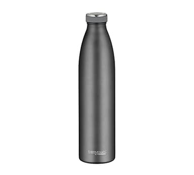 THERMOcafé by THERMOS TC BOTTLE stone grey mat 1,00l, Isolierflasche aus Edelstahl, kohlensäurefest, 12h heiß 24h kalt, Auslaufsicher, für Schule, Unterwegs & Büro