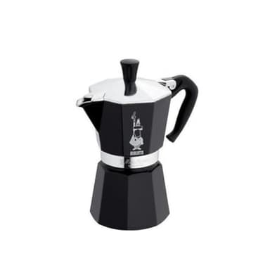 Bialetti - Moka Color: Ikonische Espressomaschine für die Herdplatte, macht echten Italienischen Kaffee, Moka-Kanne 1 Tassen (60 ml), Aluminium, Schwarz