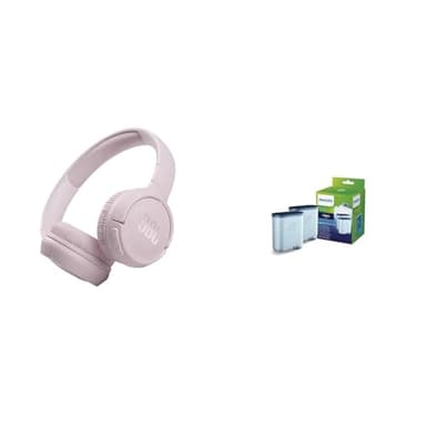 JBL Tune 510BT – Bluetooth Over-Ear Kopfhörer in Rosa & Philips AquaClean Kalk- und Wasserfilter für Espressomaschine, Kein Entkalken bis 5000 Tassen, Doppelpack
