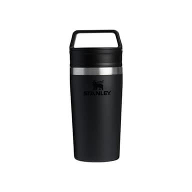 STANLEY 1913 Cafe Kaffeebecher To Go 0.35L - Hält 4 Stunden Heiß - 5 Stunden Kalt - Edelstahl Thermobecher - Spülmaschinenfest - Einfacher Tragegriff - Coffee To Go Becher - Black