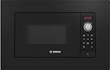 Bosch BFL623MB3 Serie 2 Einbau-Mikrowelle, 38 x 60 cm, 800 W, Drehteller 27 cm, Türanschlag Links, AutoPilot 7 7 Automatikprogramme, Reinigungsunterstützung, LED-Touchdisplay, Schwarz