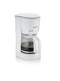 SEVERIN Filterkaffeemaschine mit Glaskanne, Kaffeemaschine mit Permanentfilter, für bis zu 10 Tassen (1,25L), mit Warmhalteplatte und Auto-Abschaltung, 900 W, weiß, KA 4323