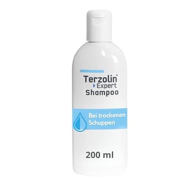 Terzolin Expert Schuppen-Shampoo bei trockener Kopfhaut, Juckreiz und Schuppen, Kosmetikum mit innovativer Pflegeformel, auch bei zu Ekzemen neigender Kopfhaut geeignet – 1 x 200ml