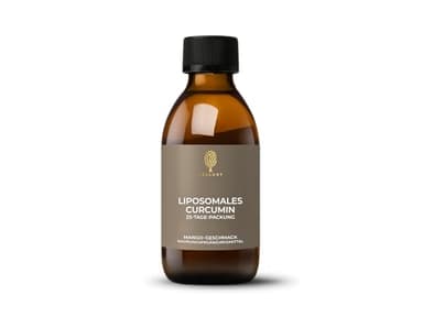 LIPOSOMALES CURCUMIN • hohe Bioverfügbarkeit durch Liposomen • besonders hoher Gehalt an Curcuminoiden • natürliches Mango Aroma • ohne synthetische Konservierungsmittel