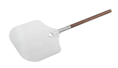 RÖSLE Pizzaschieber, Hochwertige Pizzaschneider zum Einschieben und Entnehmen von Pizza, Edelstahl 18/10, Wallnussgriff, 305x32x908, Braun/Silberfarben