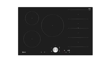 NEFF T68FTV4L0, N 90, Induktionskochfeld, autarkes Glaskeramik-Kochfeld 80 cm breit, Twist Pad, Flex Induction, Home Connect, Smart Hood Automatic, Rahmenlos aufliegend, Schwarz