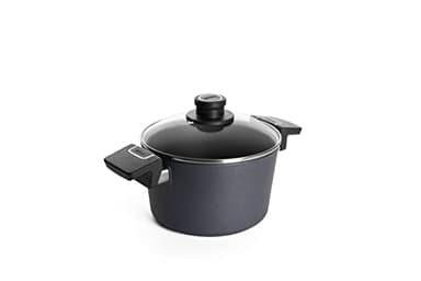 Woll Diamond Lite Topf mit Glasdeckel in Box - Induktiv -, Ø 20 cm, 11.5 cm hoch, 3.2 Liter - Geeignet für alle Herdarten, Aluminiumguss, Antihaft-Versiegelung, backofenfest, anthrazit