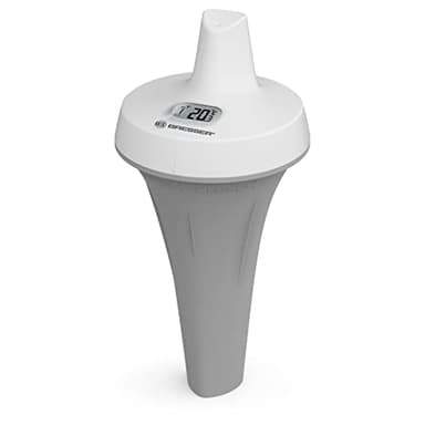 Bresser Poolthermometer zur Wasser-Temperaturmessung, als Zusatzsensor für einige Bresser Wetterstationen oder als Stand-Alone-Lösung verwendbar, Weiß