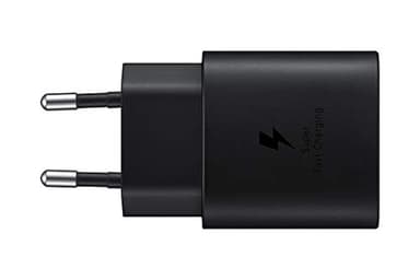Samsung USB-C-Ladegerät, 25 W, ultraschnell, Adapter USB C auf USB, Schnellladegerät, Original-Ladegerät, ohne Kabel, Schwarz