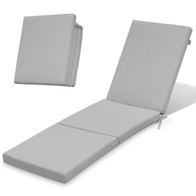 Ferocity Auflage für Gartenliege Sonnenliege 198x58x4 cm Faltbar | Polsterauflage für Rollliege Wetterfest & Waschbar Bezug abnehmbar | Model GRAU [145]