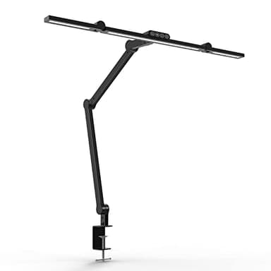 Yaasa Lamp Essential – Klemmbare LED-Schreibtischlampe mit dimmbaren Haupt- und Zusatzlichtern, Tageslichtsensor, 6-fach schwenkbar, modernes Design