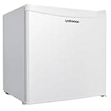 Upstreman 48L Mini-Kühlschrank mit Gefrierfach, einstellbarem Thermostat, energiesparend, geräuscharm, eintüriger Kompaktkühlschrank für Wohnheim, Büro, Schlafzimmer, Weiß-FR17