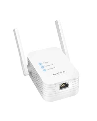 BrosTrend WLAN Bridge, WiFi to LAN Adapter mit RJ45 Anschluss 300Mbit/s 2,4GHz Band, RJ45 Ethernet in WiFi Umwandeln, Universal WLAN LAN Adapter für Drucker, TV, PC, Xbox, IP Kamera, Spielkonsole