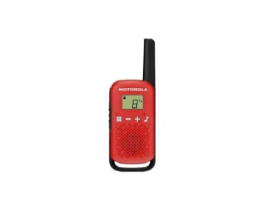 Motorola Solutions - T42 RED Walkie Talkie Talkabout PMR446, 16 Kanäle, Reichweite 4 km, Rot, 2 Einheiten, Gruppenruffunktion