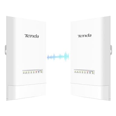 Tenda OS3 WiFi Bridge Point-to-Point WLAN Bridge Outdoor CPE (867 Mbit/s auf 5GHz, 5KM Reichweite, 4X 10/100 MBit/s-LAN-Ports, WLAN Brücke mit 12dBi Richtantenne, Zentrales Management) (2er Pack)