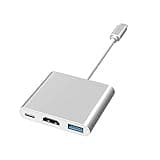 JZK USB C Multiport Adapter mit HDMI 4K Ausgang, USB 3.0 und USB C Ladeanschluss - Kompatibel mit MacBook Pro, für Google Chromebook für HP für Samsung S9+, Tragbarer Digitalkonverter