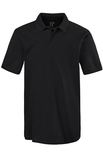 JP 1880 Herren große Größen Übergrößen Menswear L-8XL bis 8XL, Poloshirt, Oberteil, Knopfleiste, Hemdkragen, Pique, schwarz 5XL 702560130-5XL