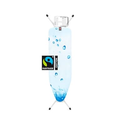 Brabantia - Bügelbrett B - für Dampfbügeleisen - Höhenverstellbar - für Links- und Rechtshänder - Solider Vierfußrahmen - Leicht versetzbar - Bügeleisen bis 13,5 cm - Ice Water - 124 x 38 cm