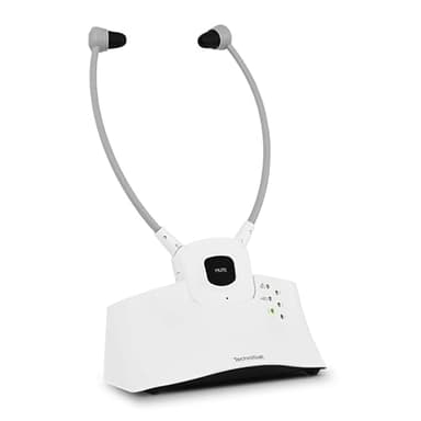 TechniSat STEREOMAN ISI 3 - kabelloser Stereo-Funkkopfhörer für Fernseher und Musikanlagen mit Dockingstation, weiß