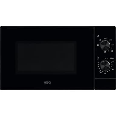 AEG Mikrowelle mit Grill MFB2111DB – freistehend, 21 L, 800 W Mikrowellenleistung, 1000 W Quarzgrill, 5 Leistungsstufen, Edelstahl-Innenraum, Schwarz, Drehteller Ø 27 cm