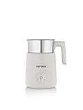 SEVERIN Design Induktions-Milchaufschäumer, elektrischer Milchschäumer mit Edelstahlbehälter, kaltes & warmes Aufschäumen + Schokoladen-Funktion, geeignet für vegane Milch, Aesthetic, beige, SM 3589