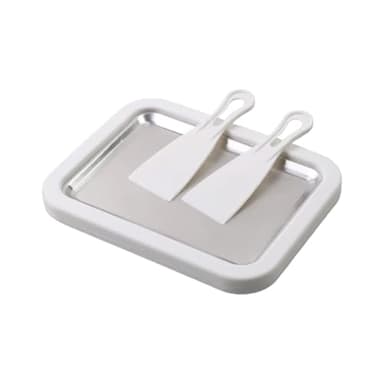 Eiscreme-Rollmaschine mit 2 Schabern, 26 x 21 cm, gefrierbar, für sofortige DIY-Eiscreme, Rollen, für hausgemachte Sahne, Sorbet zu Hause