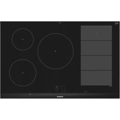 Siemens EX875LVC1E iQ700 Induktionskochfeld (autark), 80 cm breit, mit Rahmen aufliegend, powerBoost schnelleres Kochen, varioInduktion Flexibilität für große Töpfe und Pfannen, Bratsensor Plus