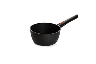 Woll Eco Lite Stieltopf - Induktiv -, Ø 18 cm, 9.5 cm hoch, 2 Liter, mit abnehmbarem Stiel - Geeignet für alle Herdarten, 100% recyceltes Aluguss, backofenfest, schwarz