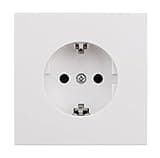 McPower Schutzkontakt-Steckdose "Shallow", 250V~/16A, mit Steckanschluss, Unterputzmontage, schmaler Rahmen, samtige Oberfläche, ohne Mittelstege, Weiß matt