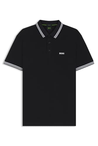 BOSS Herren Paddy Curved Polohemd, Dunkelblau, XXL EU