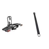Thule EasyFold XT Fahrradträger für Anhängerkupplung 2 Fahrräder Silber & Wheel Strap G6, Schwarz, 39.5 cm
