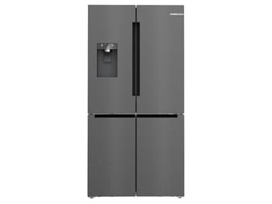 Bosch KFI96AXEA Serie 6, Smarter French Door Kühlschrank, 183 x 90,5 cm, 375 L Kühlen + 199 L Gefrieren, noFrost, Eis- und Wasserspender, VitaFresh XXL 0º, AntiFingerprint, Gebürsteter schwarzer Stahl