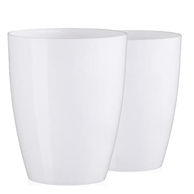 Tymar Orchideentopf Übertopf, 2er-Pack, transparent, Blumentopf, Blumenkübel für Orchidee, Pflanzentopf aus Kunststoff, Moderne, schlanke, Runde Form, AGASTO001 (Weiß, ø 14 cm)