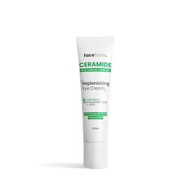 Face Facts Ceramid-Augencreme, spendet empfindlicher Haut Feuchtigkeit, stärkt die Hautbarriere, reduziert Schwellungen und Augenringe; 5 Ceramide, Hyaluronsäure, beruhigender Hafer, Glycerin und