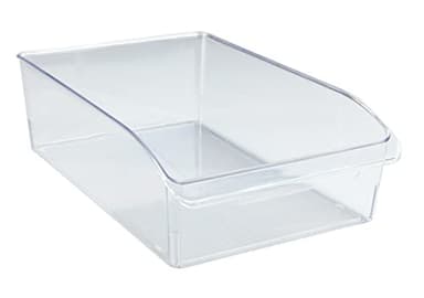 WENKO Kühlschrank-Organizer L, Aufbewahrungsbox für Kühl- und Vorratsschrank zum Sortieren von Lebensmitteln, lebensmittelecht, transparentes Design, 20 x 9,5 x 31 cm, aus robustem PET