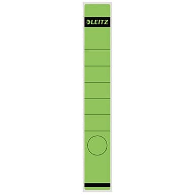 Leitz Rückenschild selbstklebend für Standard- und Hartpappe-Ordner, 10 Stück, 50 mm Rückenbreite, Langes und schmales Format, 39 x 285 mm, Papier, grün, 16480055