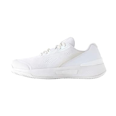 Wilson Intrigue Pro Damen-Tennisschuhe, Außergewöhnliche Stabilität und Fußgewölbeunterstützung Sicherer Sitz der Ferse für optimalen Halt, Weiß/Silber, Größe 8