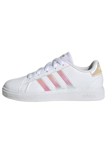 adidas Unisex Kinder Grand Court Lifestyle Lace Tennis Shoes, Cloud White / Iridescent / Cloud White, 37 1/3 EU