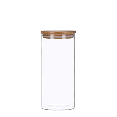 TALK-POINT Vorratsdosen aus Glas mit Bambusdeckel, Vorratsgläser, Glasbehälter | 350 ml - 2200 ml | luftdicht, Spülmaschinenfest, Mottensicher (1500 ml)