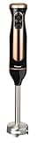 Bestron Stabmixer, Pürierstab mit 2 Geschwindigkeitsstufen & ergonomischer Handgriff, inkl. Turbofunktion mit mehr als 14.000/rpm, Staab abnehmbar, Material: Edelstahl, Farbe: Kupfer/Schwarz