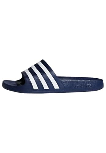 adidas Unisex Adilette Aqua Slides, Dark Blue / Cloud White / Dark Blue, 43 EU