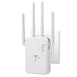 WLAN Verstärker, 1200Mbit/s WLAN Repeater, 5G & 2.4G Dualband Ultraxtender WiFi Verstärker mit LAN anschluss, WPS, Kompatibel mit 99% Standard-WiFi Routern, Deckt bis zu 9200Sq.ft und 35 GeräteA2