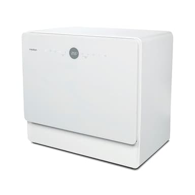 MEDION Mini Geschirrspüler DWT50 (Tischgeschirrspüler, Spülmaschine, 5 Maßgedecke, funktioniert mit Wasseranschluss, 35 cm tief, 7 Reinigungsprogramme, MD 37775) weiß