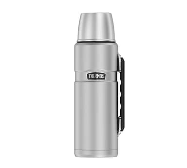 Thermos Stainless King Thermosflasche Silber 1,20l - Edelstahl, absolut dicht, mit Trinkbecher und Griff, 12h heiß & 24h kalt, spülmaschinenfest, BPA-frei