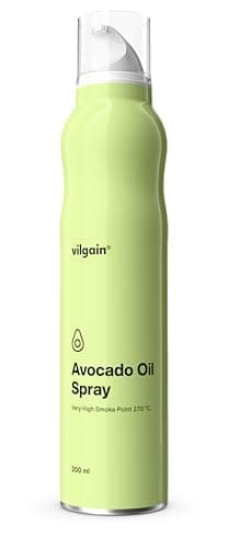 Vilgain® Avocadoöl Spray | Natürliches Öl-Kochspray | Sprühflasche | 100% reines Öl aus biologischem Anbau | Für gesundes Kochen und Braten | Ohne Treibmittel | 200 ml