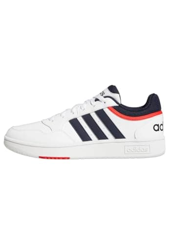 adidas Herren Hoops 3.0 Low Classic Vintage Shoes, Cloud White / Legend Ink / Vivid Red, 44 EU